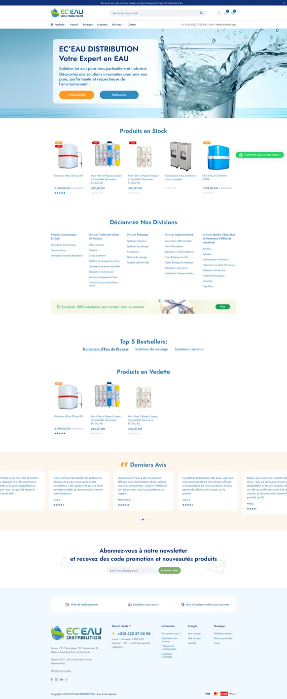 EC'Eau Distribution — E-commerce & Odoo