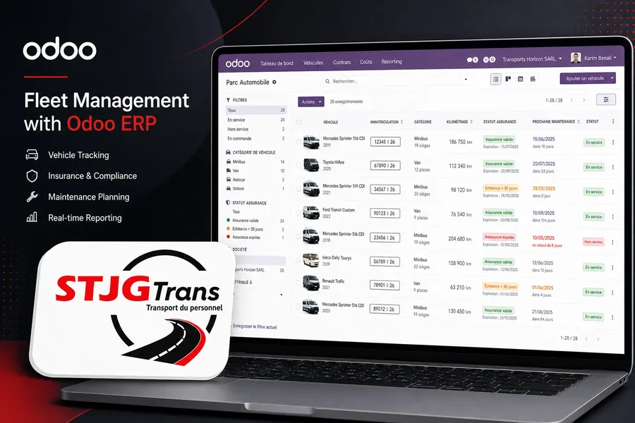 STJG Trans — Gestion Parc Auto & Odoo
